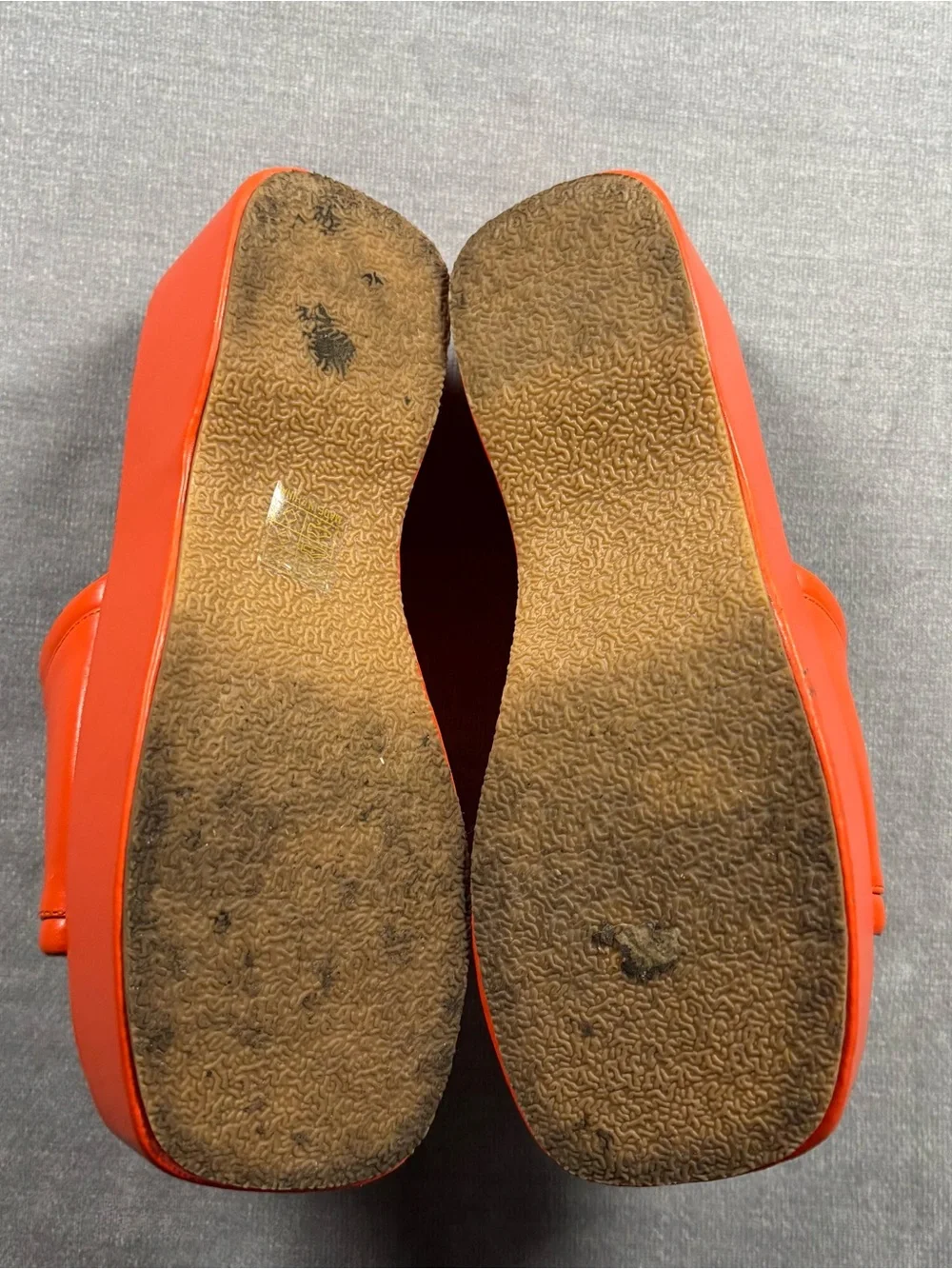 Orange Platform Slide Sandals Women’s Chunky Y2K Summer Size 11